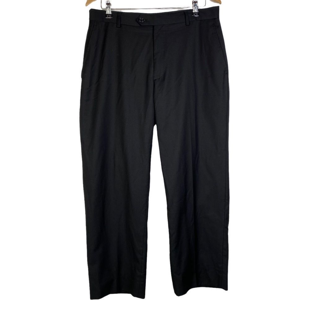 42/36 GIORGIO FIORELLI Superlux Super Fine 150 Black Men's Dress Pants - size 36